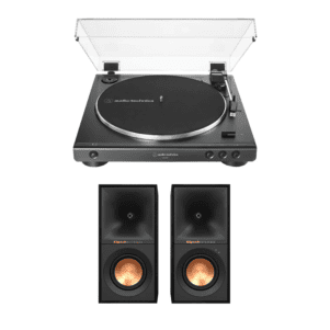 Audio-Technica AT-LP60X-BK Turntable with Klipsch R-40PM Powered Speakers (Bundle)