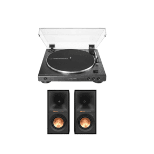 Audio-Technica AT-LP60X-BK Turntable with Klipsch R-40PM Powered Speakers (Bundle)